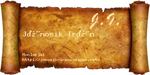 Jánosik Irén névjegykártya